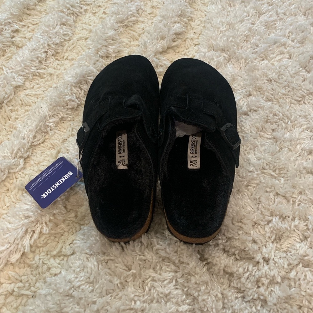 Birkenstock Boston Clogs Shearlings Black Woman’s Sizes 40 Narrow Foot - Picture 3 of 3
